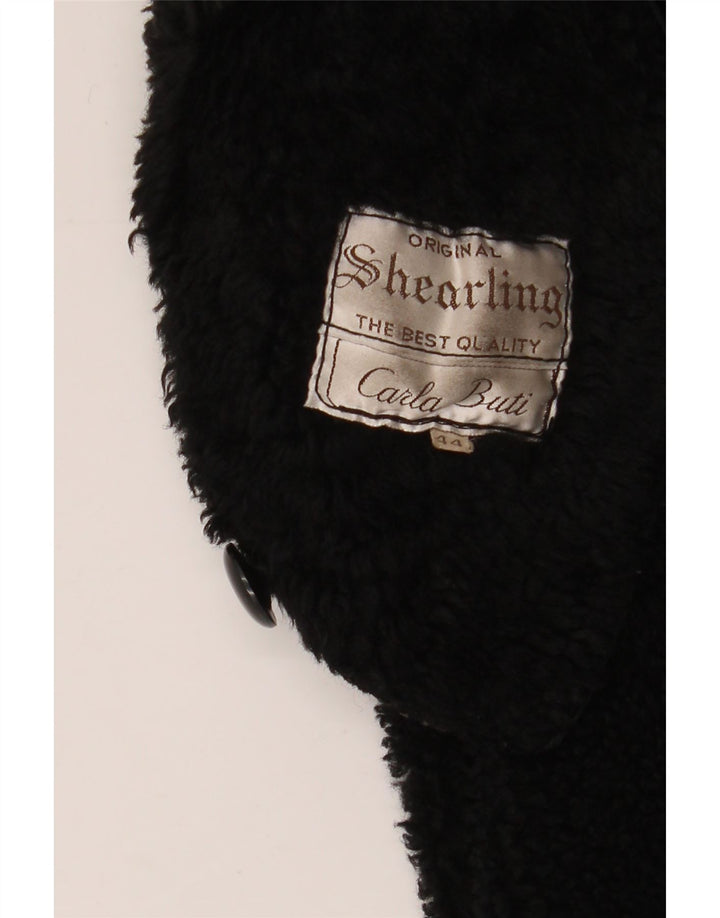 CARLA BUTI Casaco feminino oversized shearling IT 44 médio preto shearling