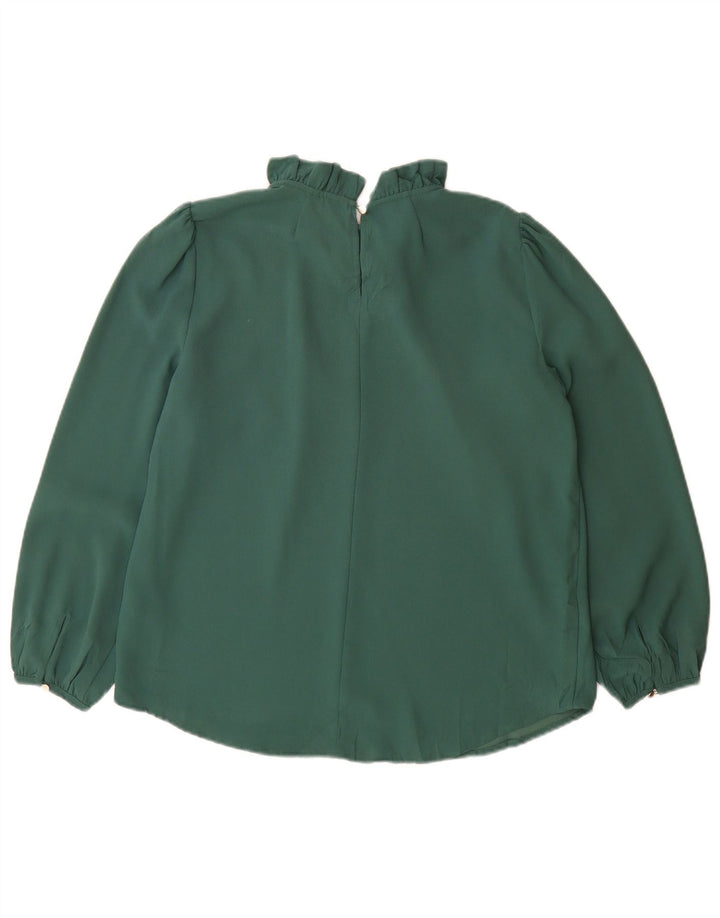 Blusa feminina J. Crew Top UK 10 poliéster verde pequeno