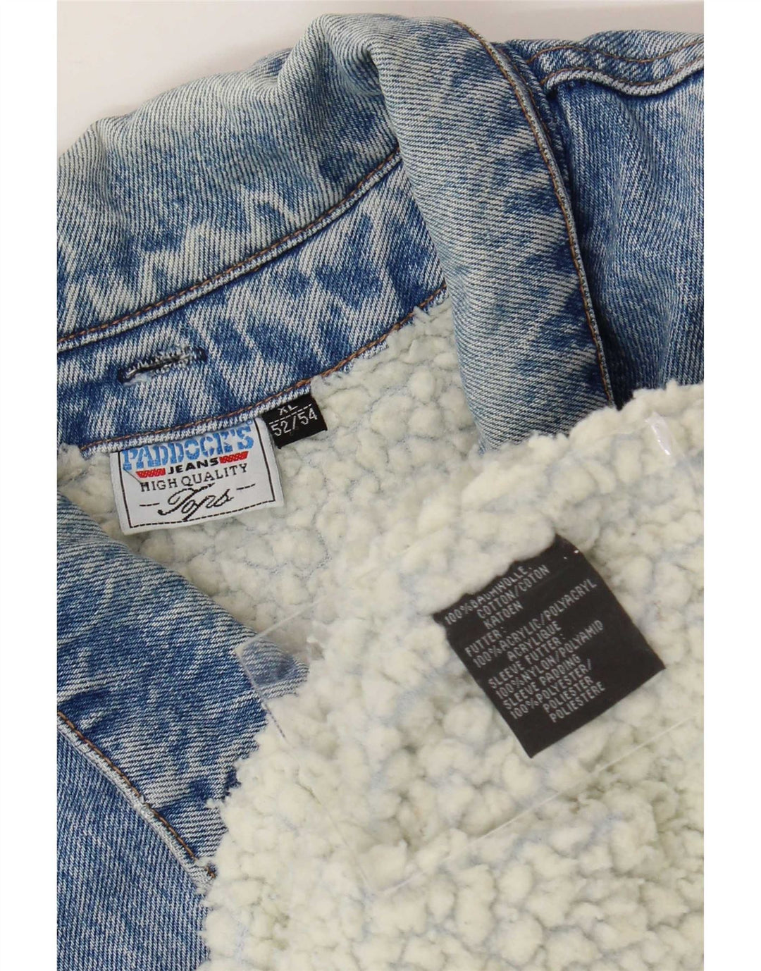 Jaqueta jeans masculina Sherpa da Paddock IT 52/54 XL algodão azul
