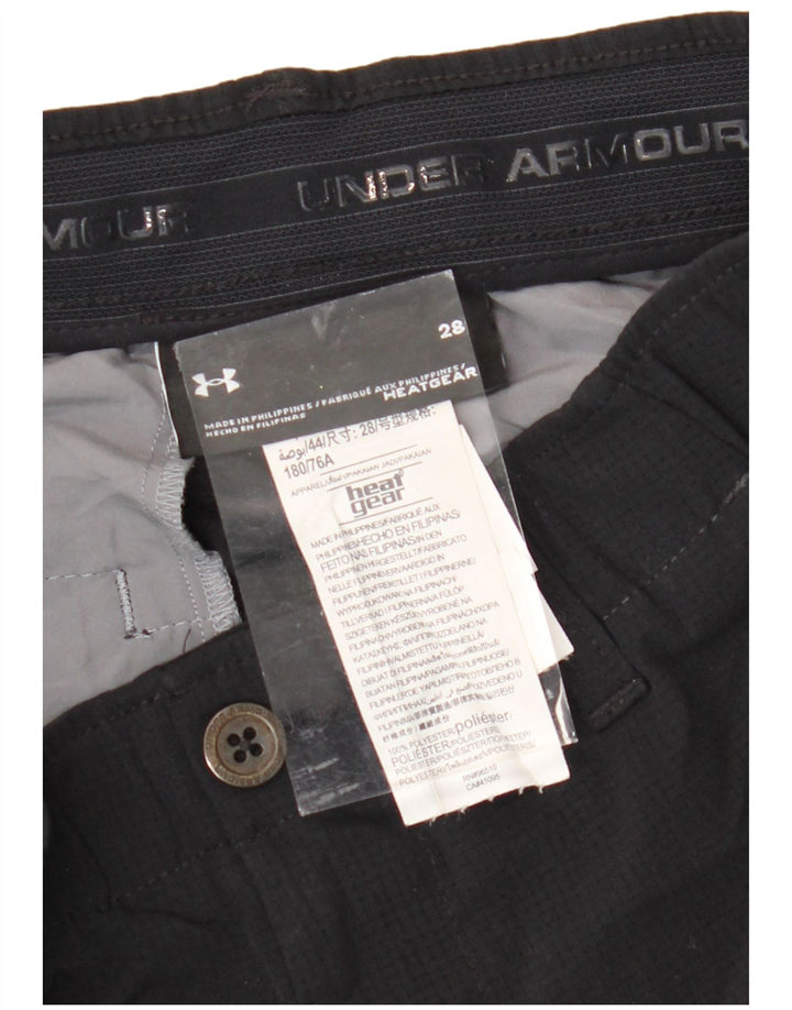 UNDER ARMOUR Mens Heat Gear Chino Shorts W28 Pequeno Poliéster Preto