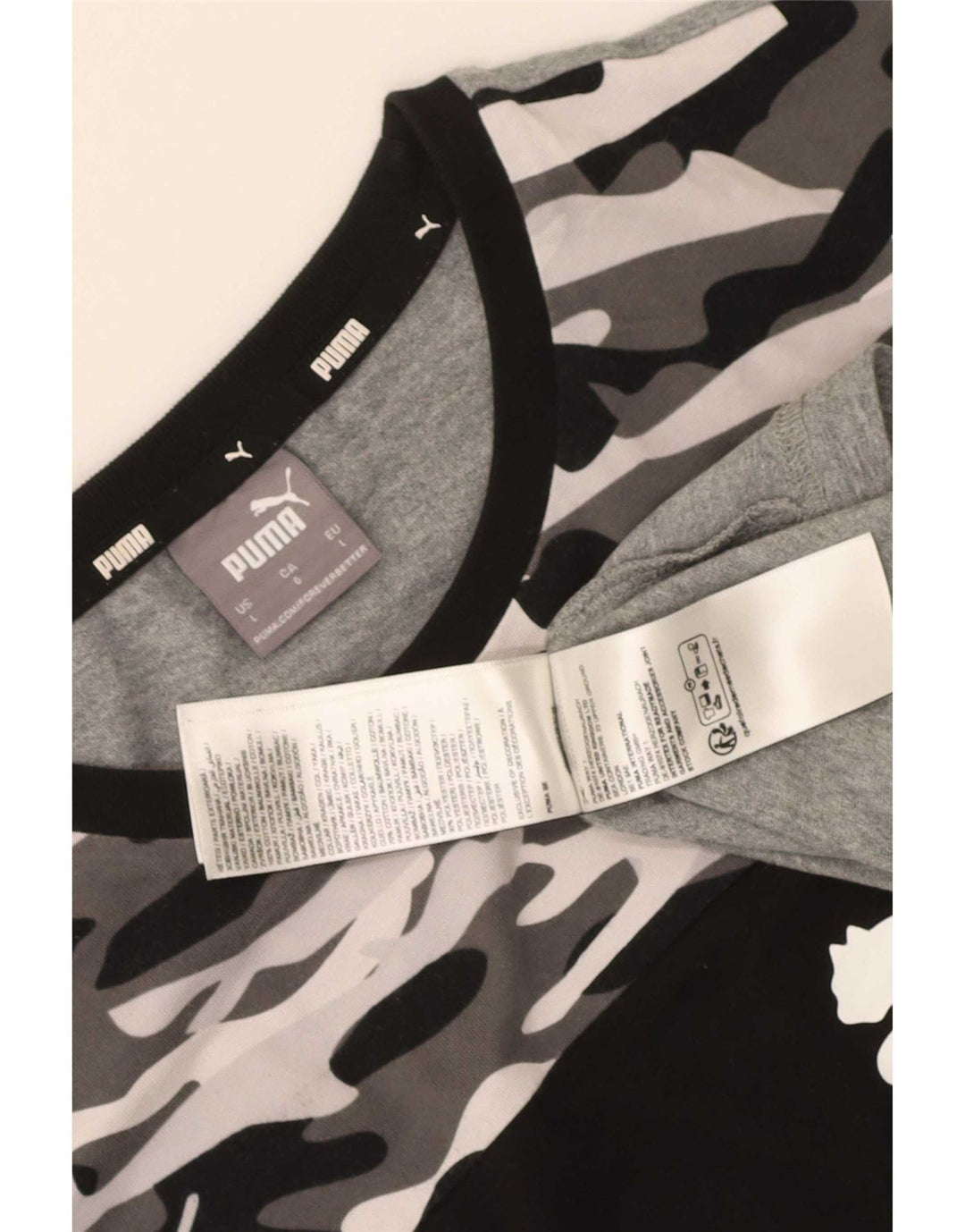 Camiseta masculina gráfica Puma grande algodão camuflado multicolorido