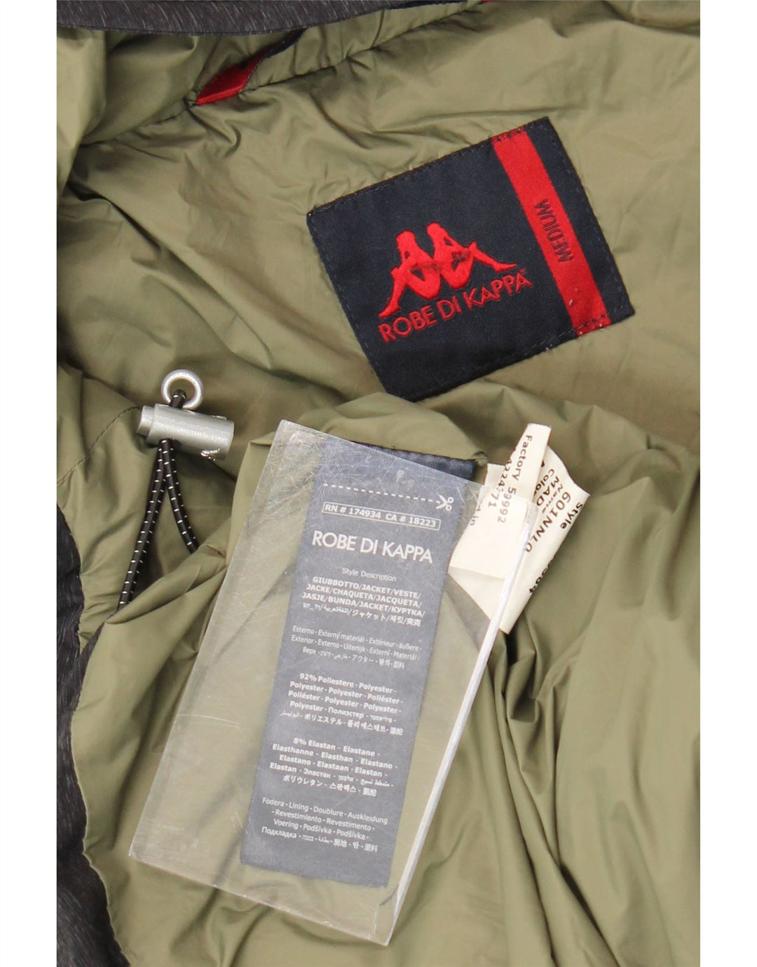 Jaqueta Anorak acolchoada masculina Kappa UK 38 poliéster cinza médio