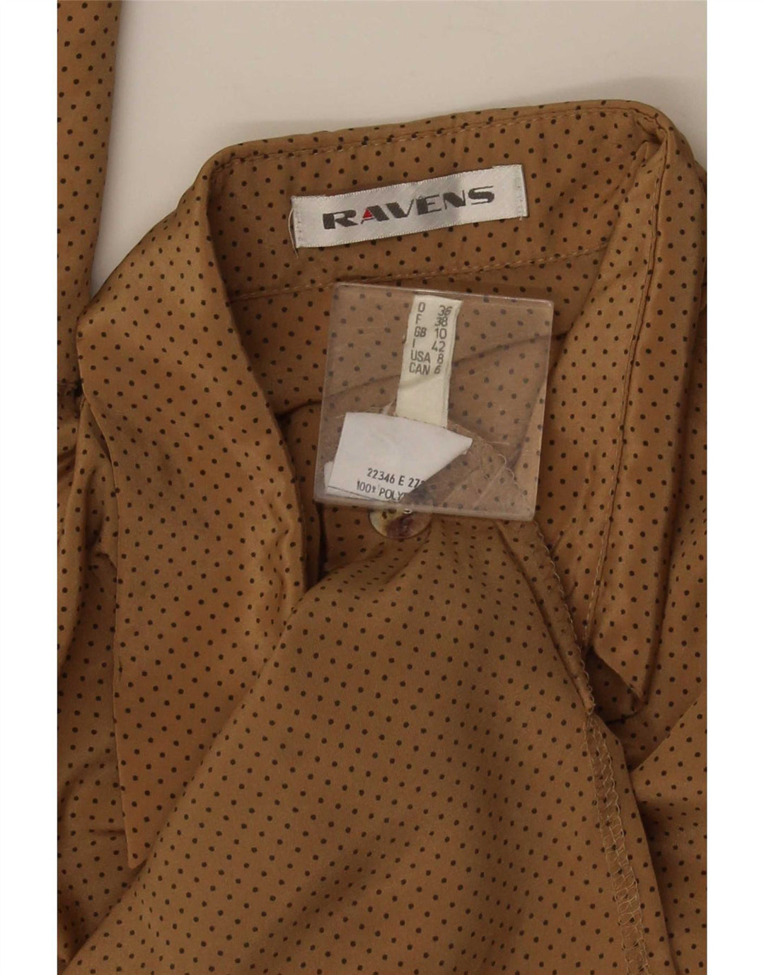 Camisa oversized feminina Ravens UK 10 poliéster manchado marrom pequeno
