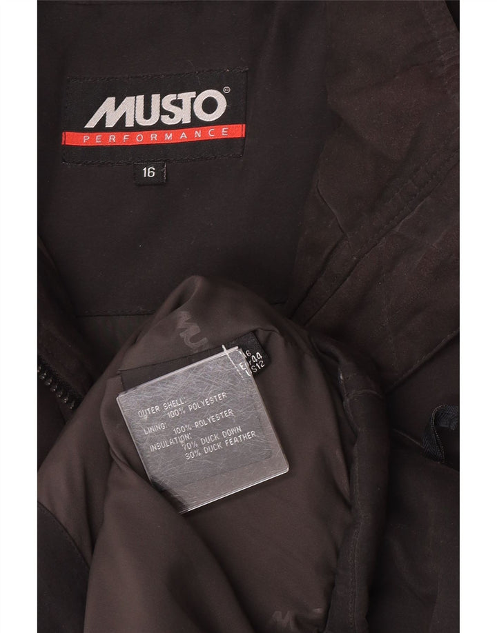 Colete acolchoado feminino Musto UK 16 grande poliéster preto