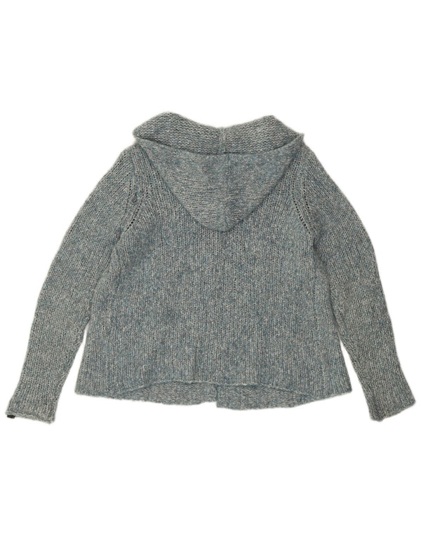 Suéter cardigã feminino Refrigue com capuz e ajuste relaxado Reino Unido 6 XS azul manchado