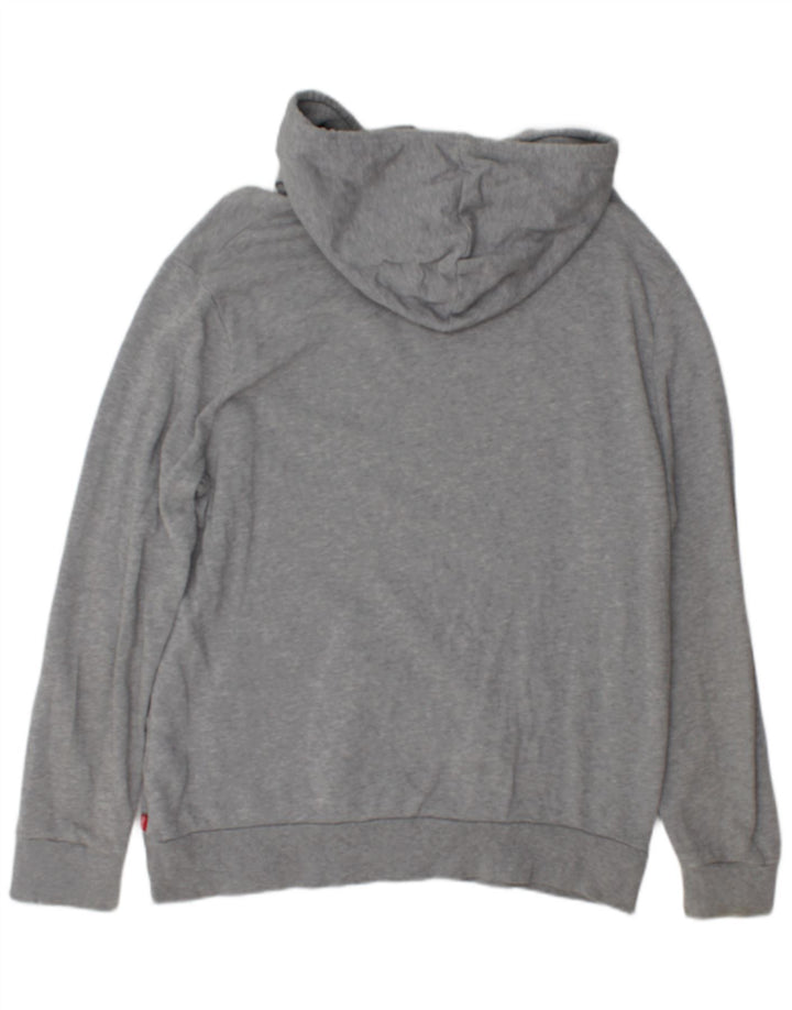 Suéter com capuz gráfico masculino Levi's grande algodão cinza