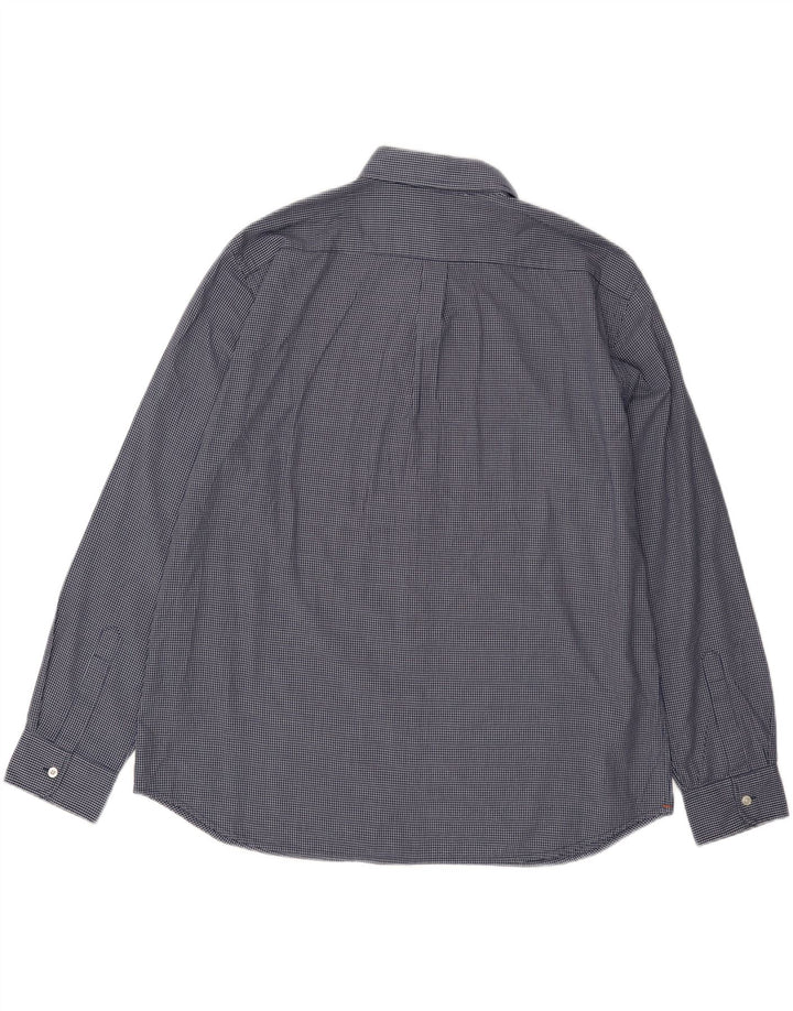 DOCKERS Mens Flannel Shirt 2XL Navy Blue Check Cotton
