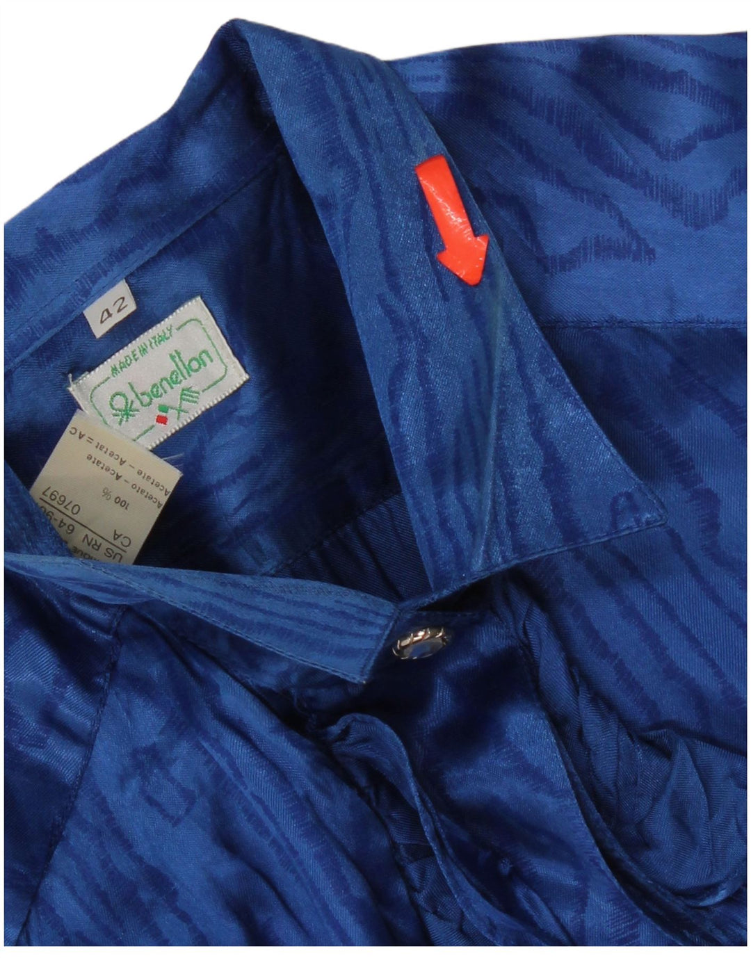 Blusa feminina Benetton com estampa abstrata IT 42 azul médio