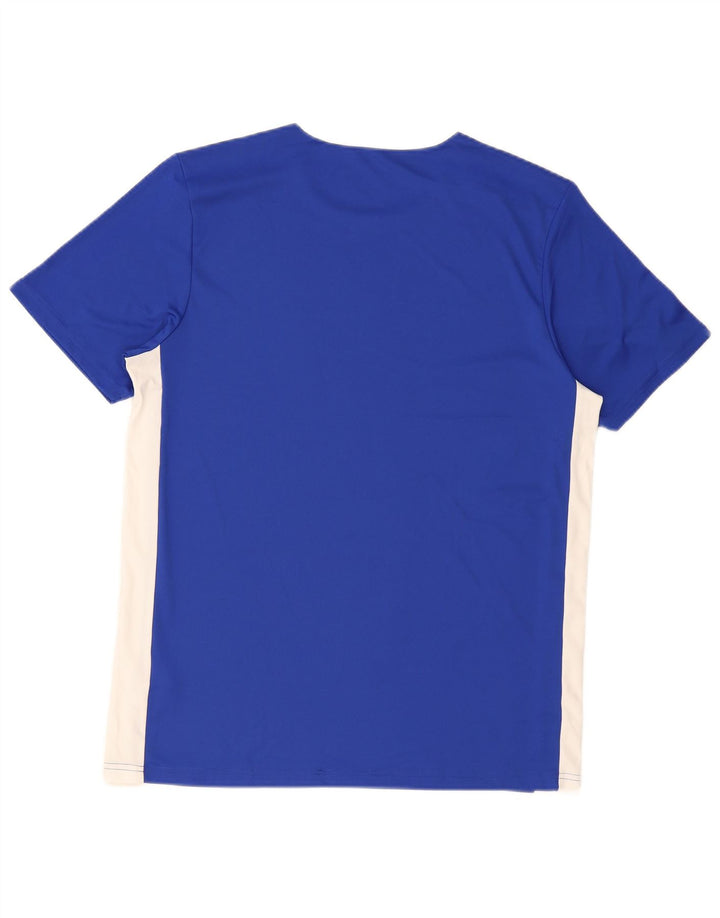 Adidas Mens Climalite Camiseta Top Grande Azul Colorblock Poliéster