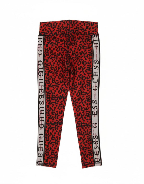 Leggings femininas Guess com estampa gráfica UK 14 poliéster vermelho grande com estampa animal