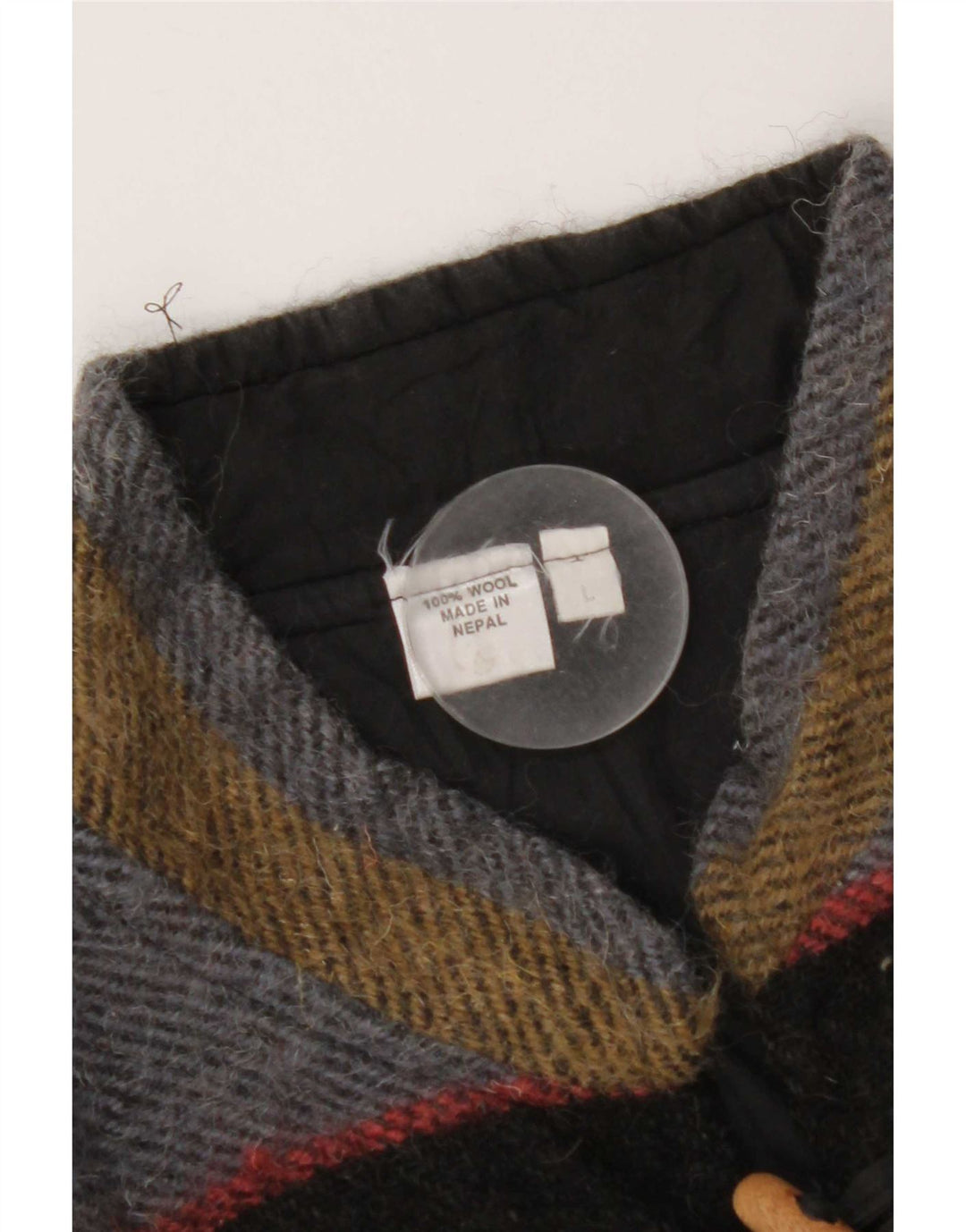 Jaqueta bomber feminina vintage Reino Unido 16 grande lã listrada multicolorida