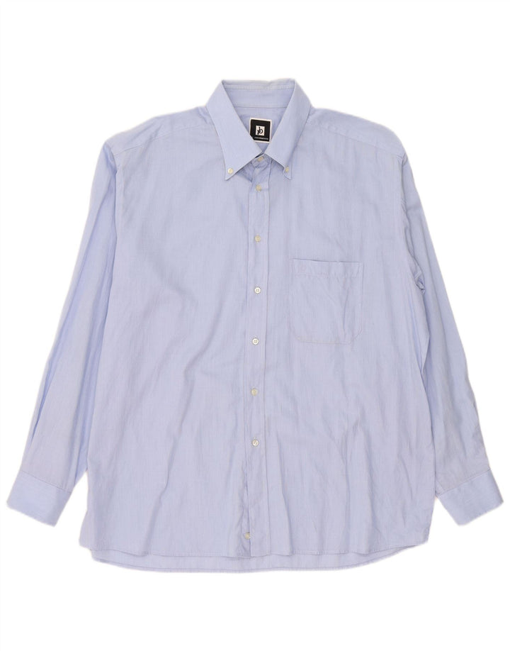 Camisa masculina Roccobarocco tamanho 45 18 2XL algodão azul