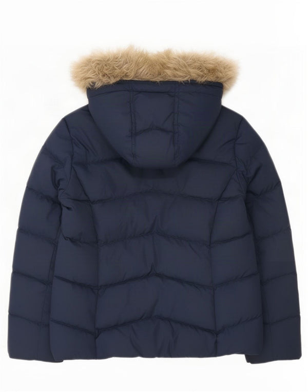 Jaqueta acolchoada com capuz para meninas Tommy Hilfiger 11-12 anos azul marinho poliéster