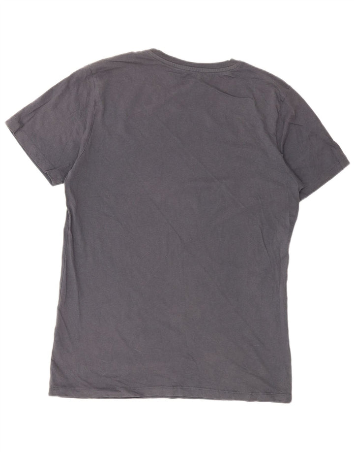 Camiseta gráfica masculina Jack & Jones algodão cinza médio