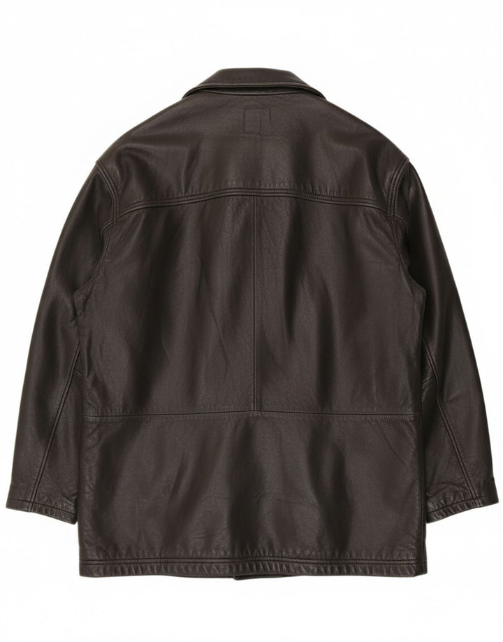 Jaqueta de couro masculina Trapper EU 52 XL couro preto