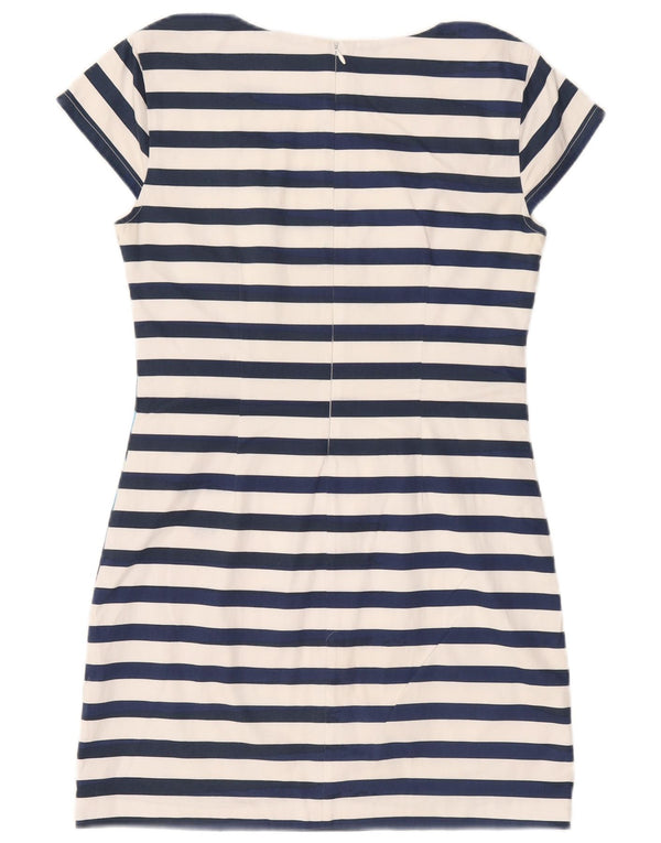 Vestido feminino Desigual com bainha gráfica EU 40 médio listrado branco