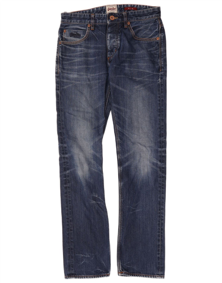 Jeans Superdry Masculino Slim W30 L32 Azul Algodão