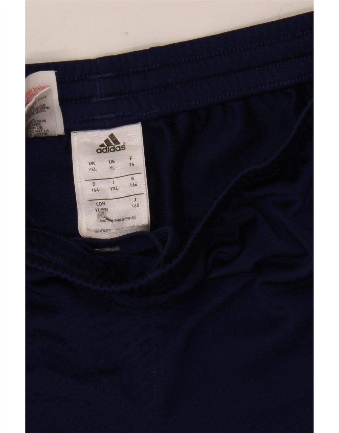 Adidas meninos calças de treino joggers 13-14 anos XL azul marinho poliéster