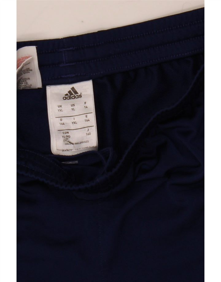 Adidas meninos calças de treino joggers 13-14 anos XL azul marinho poliéster