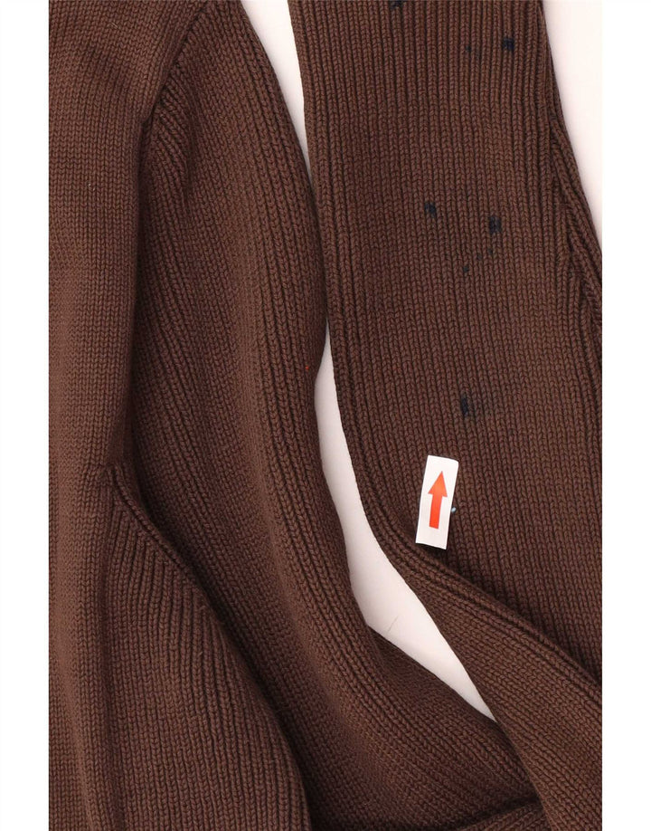 Suéter cardigã masculino Zara grande algodão marrom