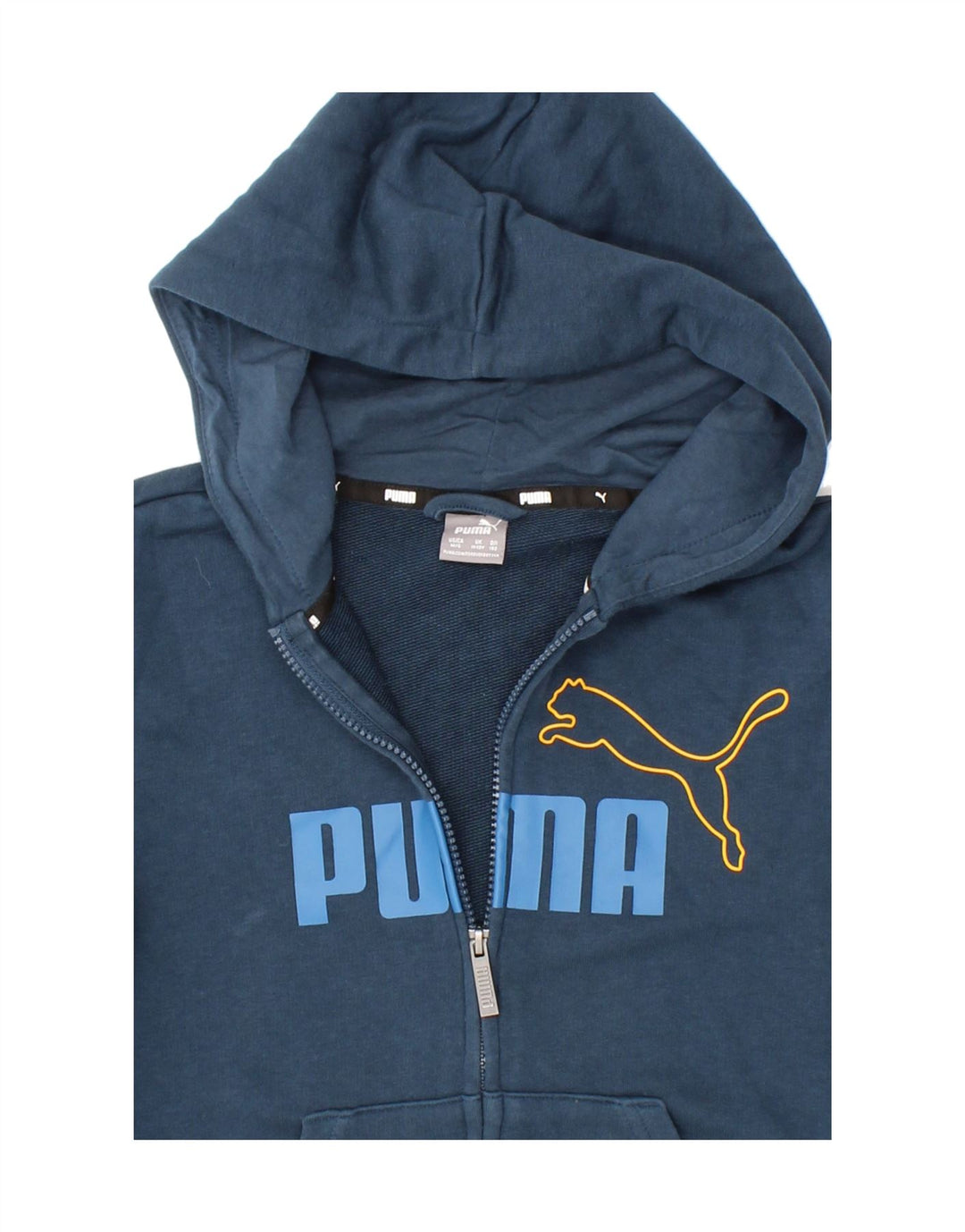 PUMA Boys Graphic Zip Hoodie Sweater 11-12 Years  Navy Blue Vintage Puma and Second-Hand Puma from Messina Hembry 