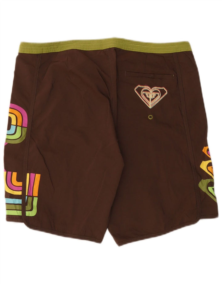 Shorts de natação feminino Roxy US 9 grande poliéster marrom