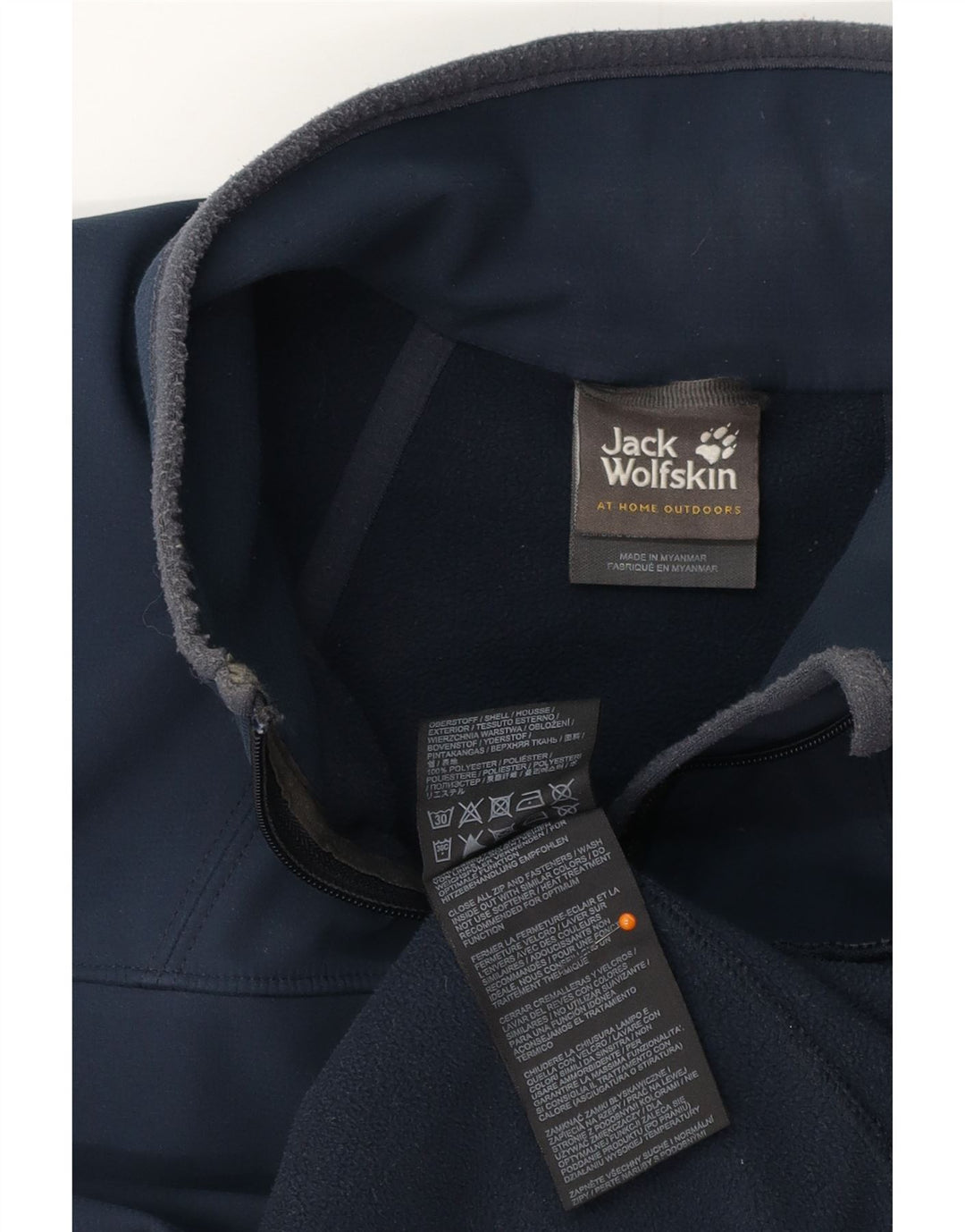 Jaqueta de treino masculina JACK WOLFSKIN Reino Unido 36/38 pequena azul marinho poliéster