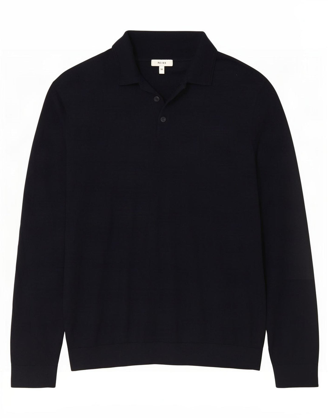 Suéter masculino Reiss com gola polo e lã azul marinho médio