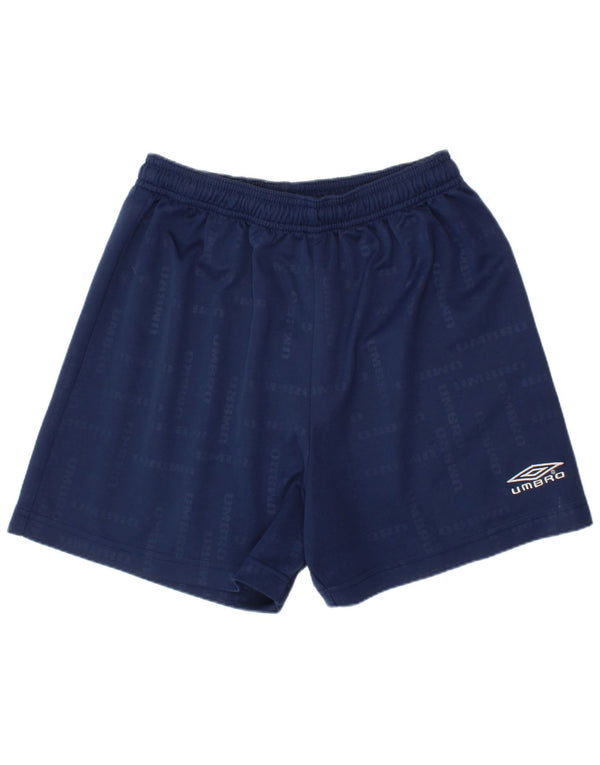 Shorts esportivos gráficos UMBRO para meninos 13-14 anos azul marinho poliéster