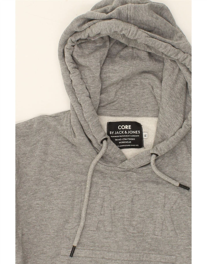 JACK & JONES Mens Graphic Hoodie Jumper XL Grey Cotton Vintage Jack & Jones and Second-Hand Jack & Jones from Messina Hembry 
