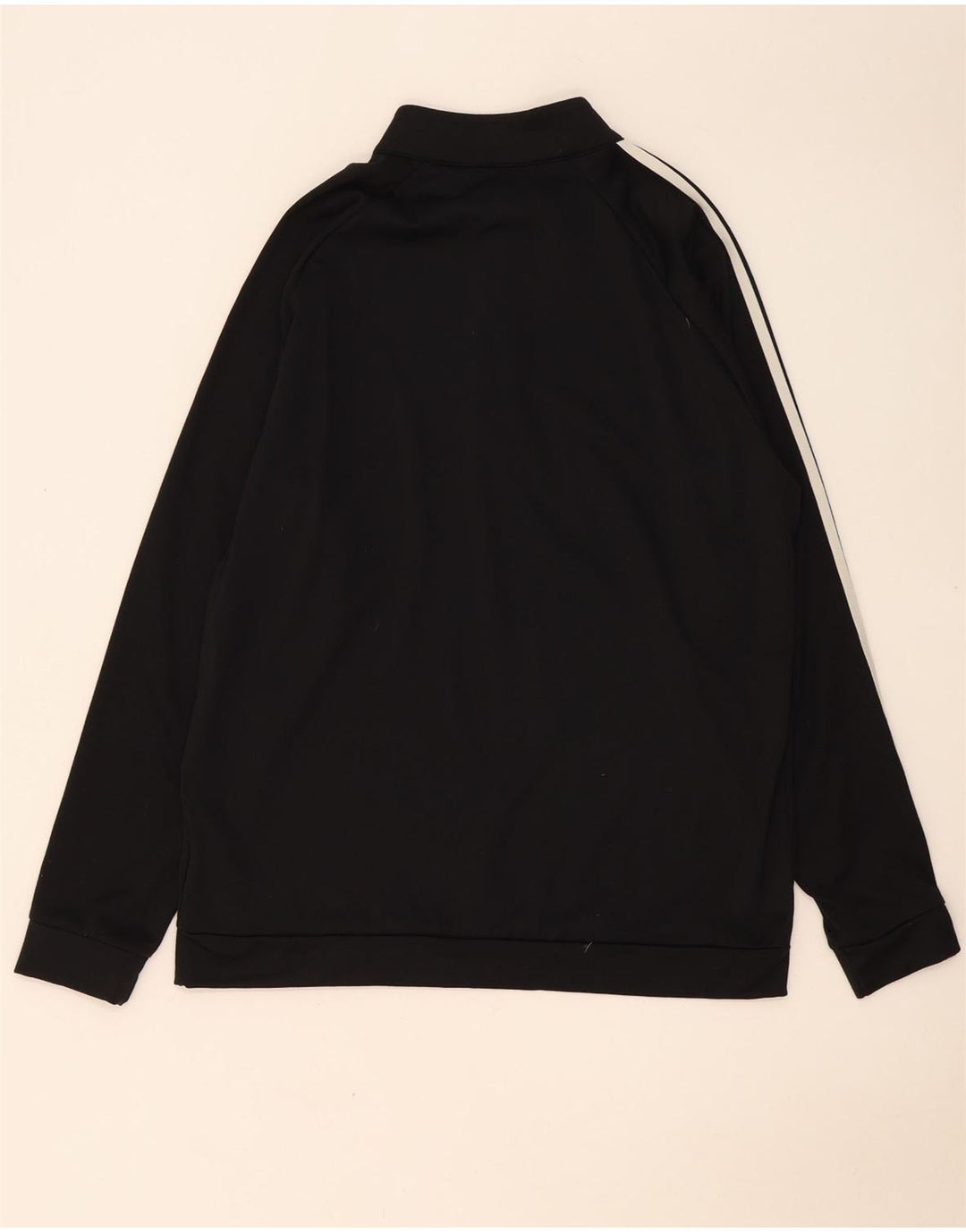 Adidas Mens Zip Neck Moletom Jumper Grande Poliéster Preto