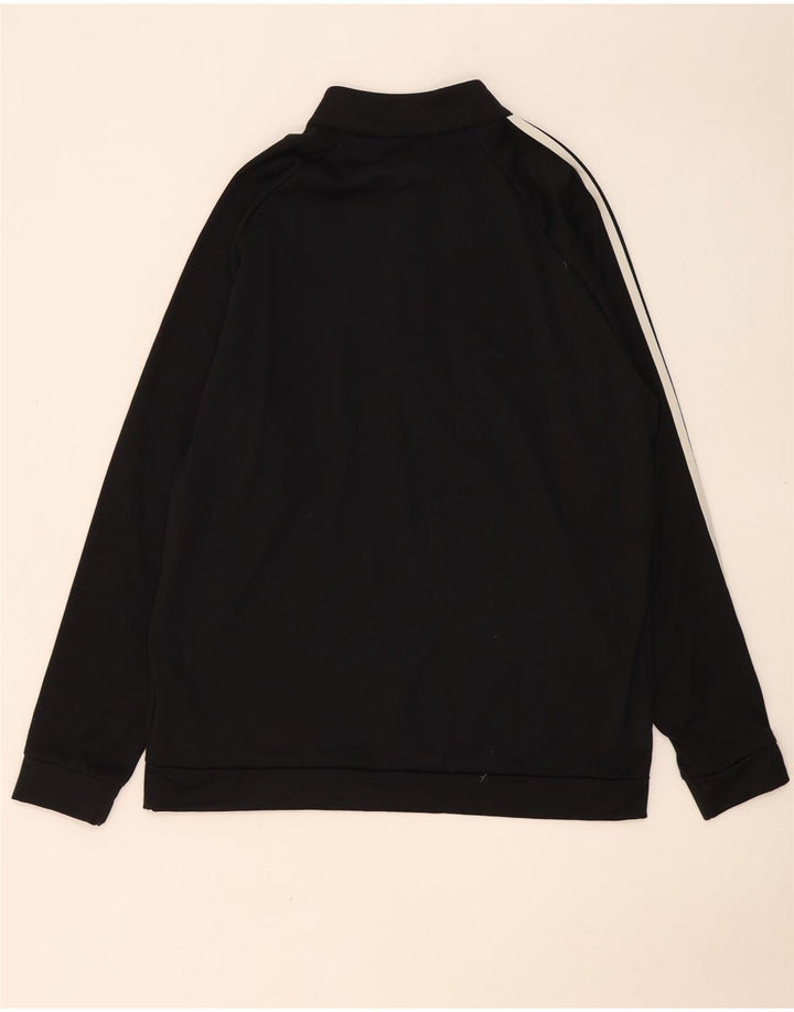 Adidas Mens Zip Neck Moletom Jumper Grande Poliéster Preto