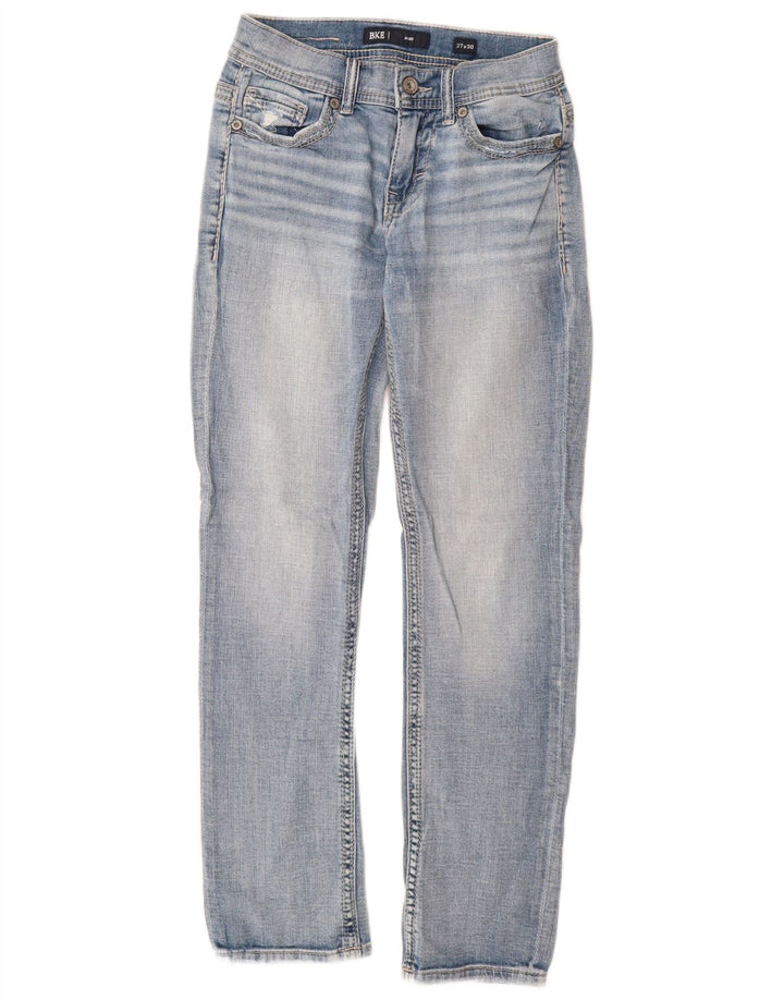 BKE feminino Alec Straight Jeans W27 L30 algodão azul