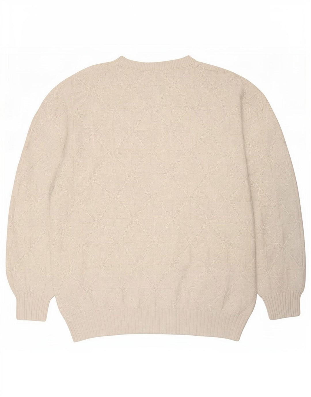 Suéter vintage masculino com gola redonda XL branco