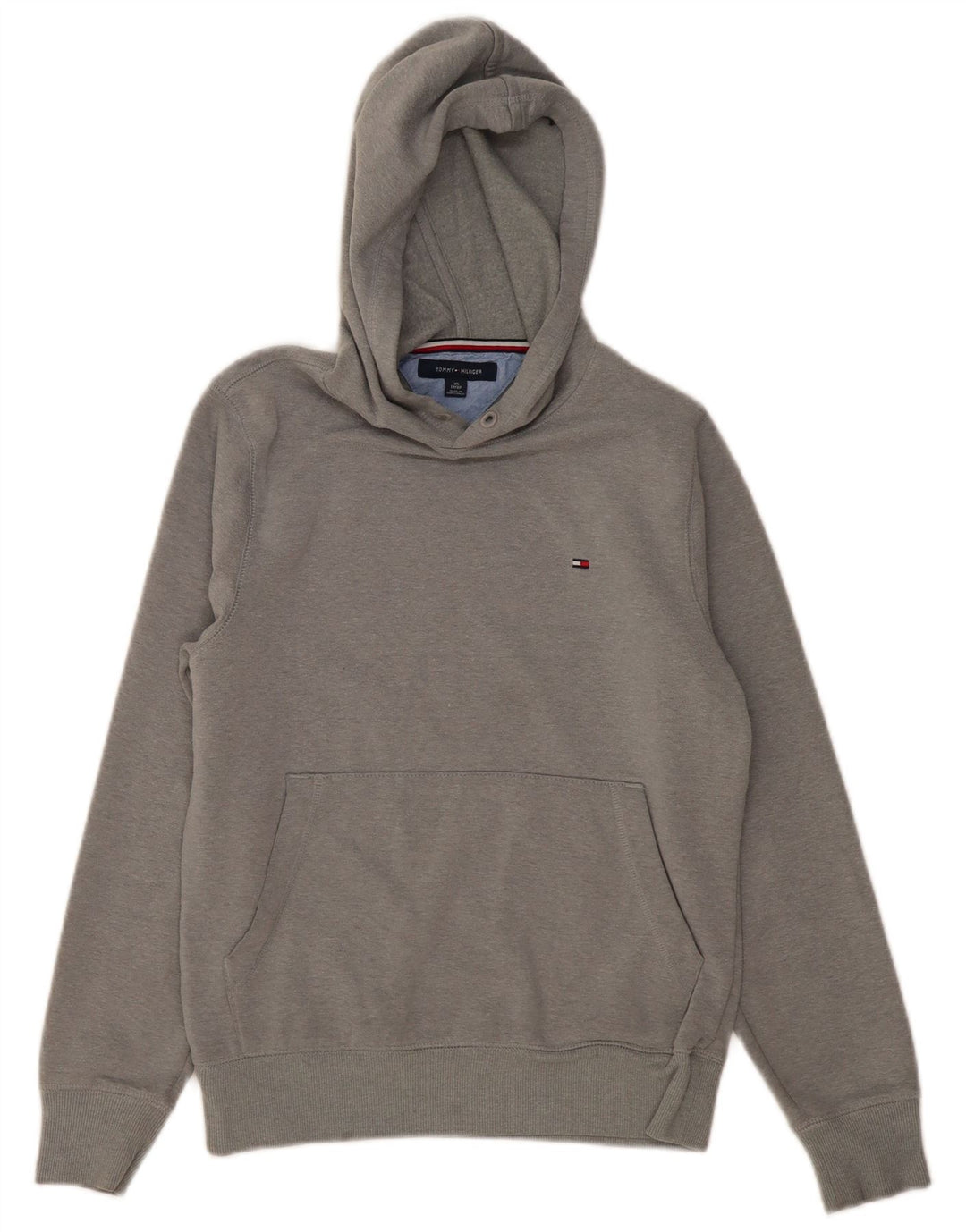Jumper com capuz oversized feminino TOMMY HILFIGER UK 6 XS algodão cinza