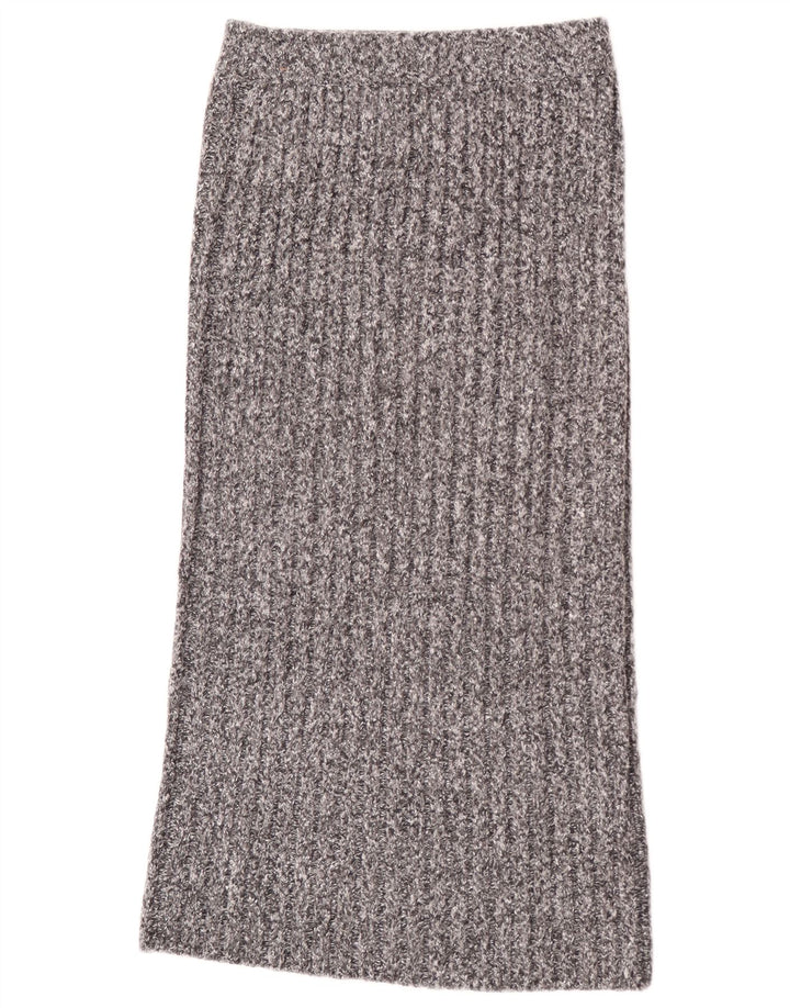 Saia maxi feminina Zara em malha pequena W26 poliéster cinza