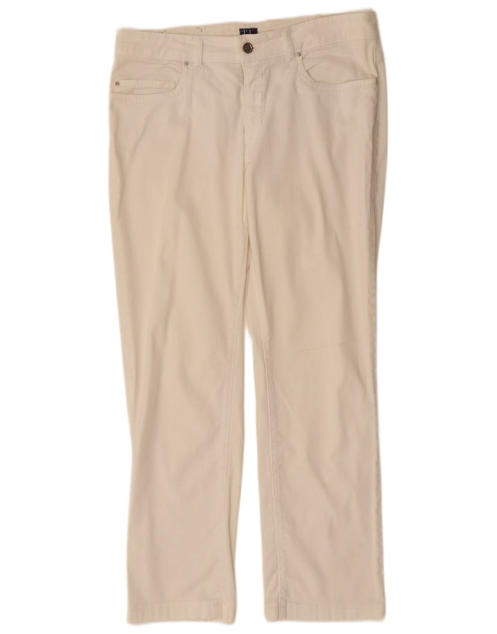 Calça feminina reta casual TRUSSARDI W32 L29 algodão branco