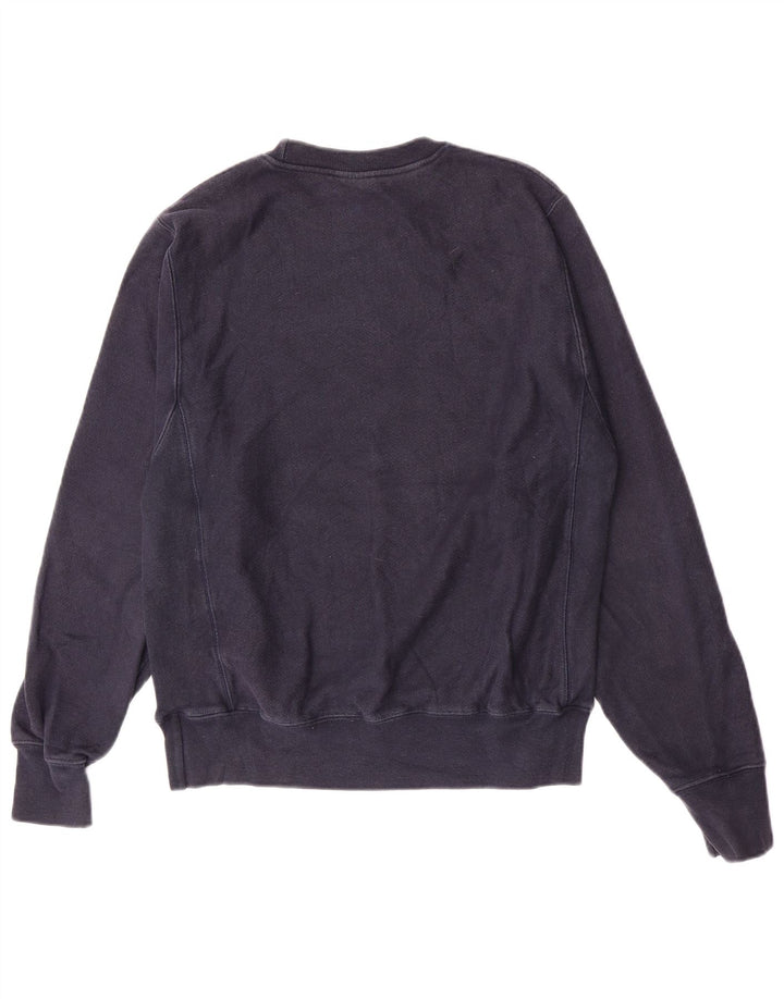Campeão masculino Reverse Weave Graphic moletom jumper pequeno azul marinho