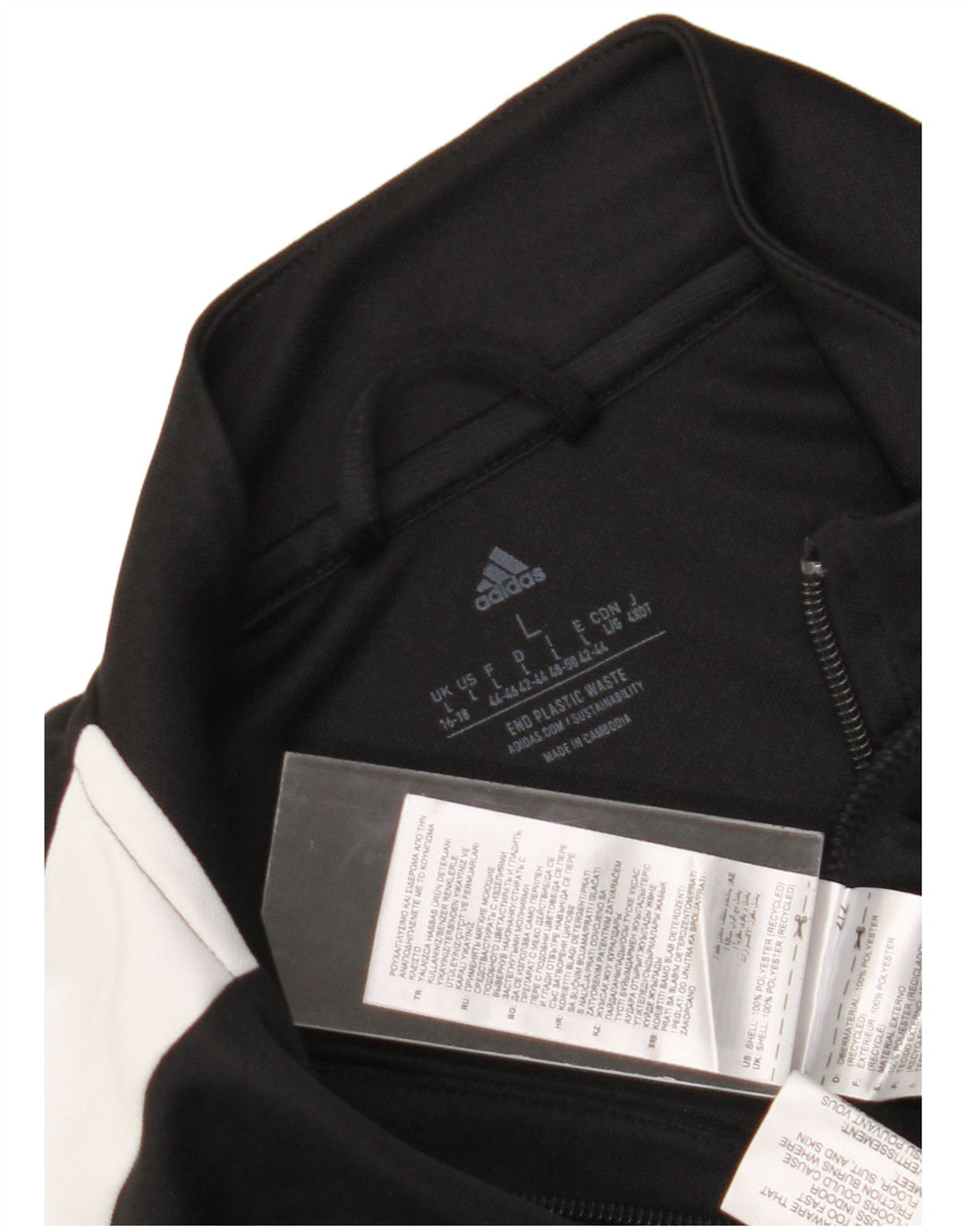 Adidas Womens Aeroready Tracksuit Top Jacket UK 16/18 Grande Preto Poliéster