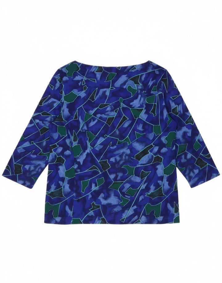 Top feminino Valstar com estampa abstrata manga 3/4 UK 18 XL azul