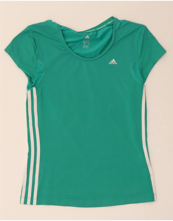 Adidas Womens Climacool T-Shirt Top UK 8/10 Pequeno Verde