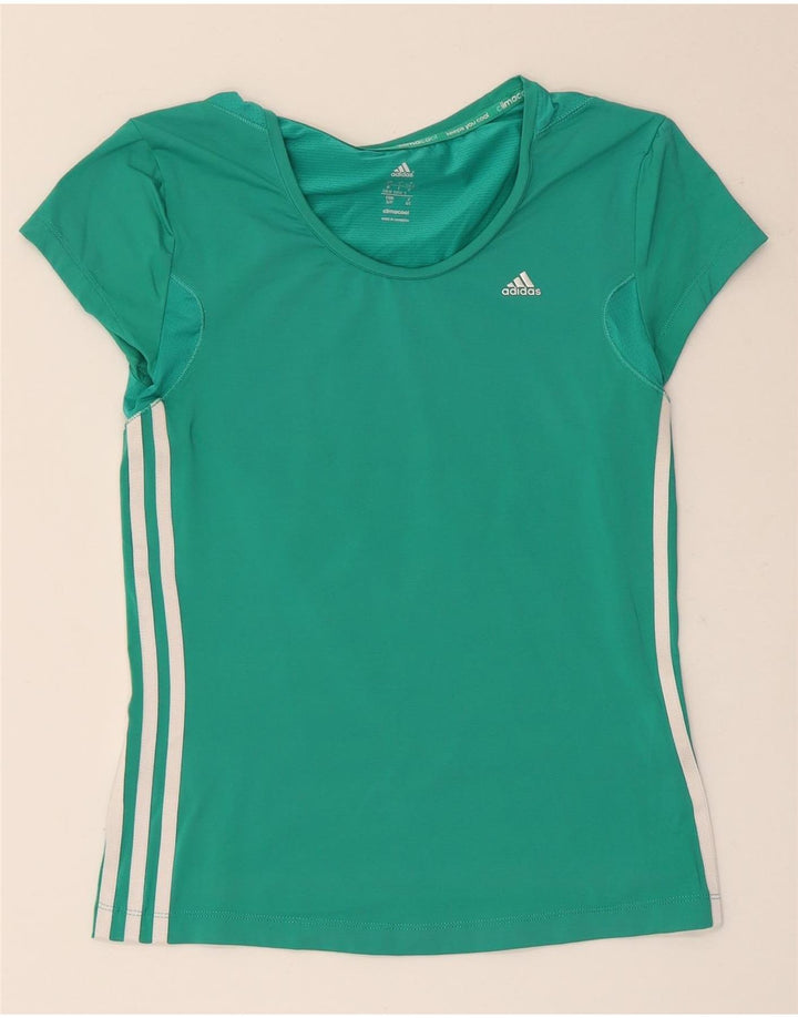 Adidas Womens Climacool T-Shirt Top UK 8/10 Pequeno Verde
