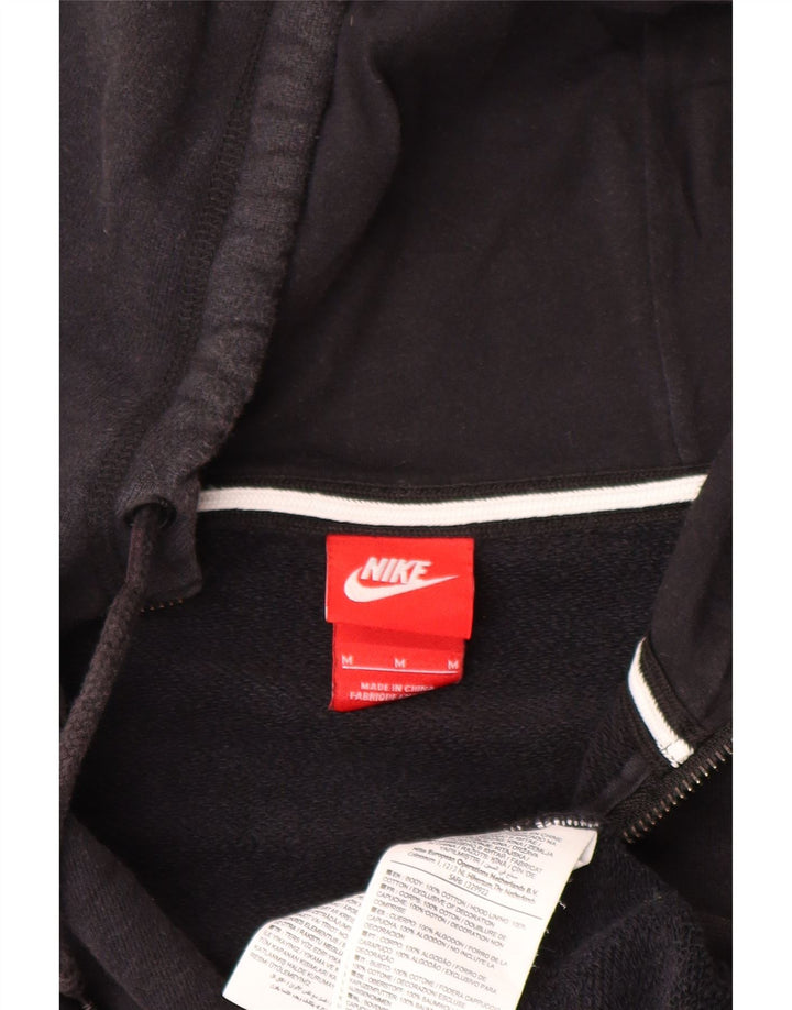Suéter Nike masculino com capuz e zíper médio preto algodão
