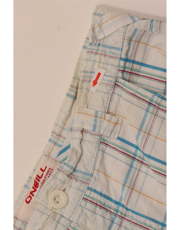 Shorts cargo masculino O'Neill W34 grande algodão xadrez azul