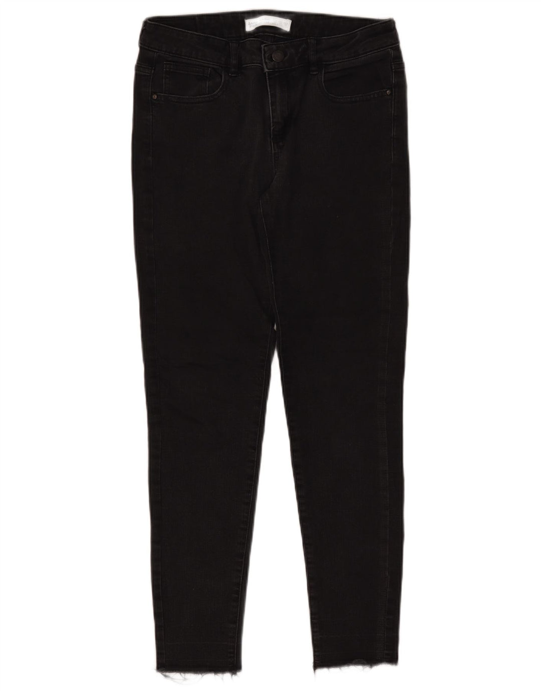 ZARA Jeans Skinny Feminino UE 38 Pequeno W28 L26 Algodão Preto