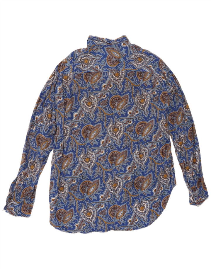 Camisa masculina LE GARAGE azul médio Paisley