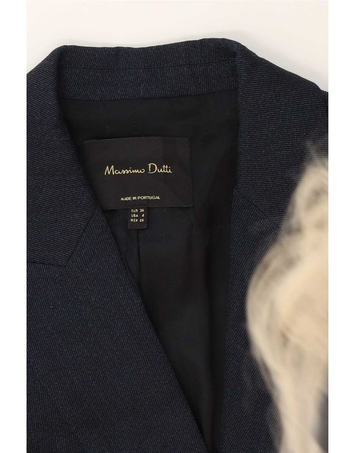 Jaqueta blazer feminina Massimo Dutti com 1 botão EU 36 XS azul marinho viscose