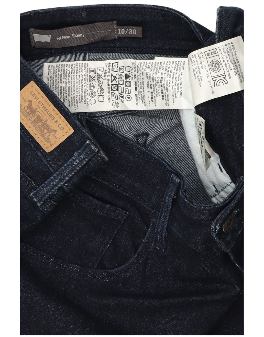 Saia jeans feminina Levi's W30 algodão azul marinho médio