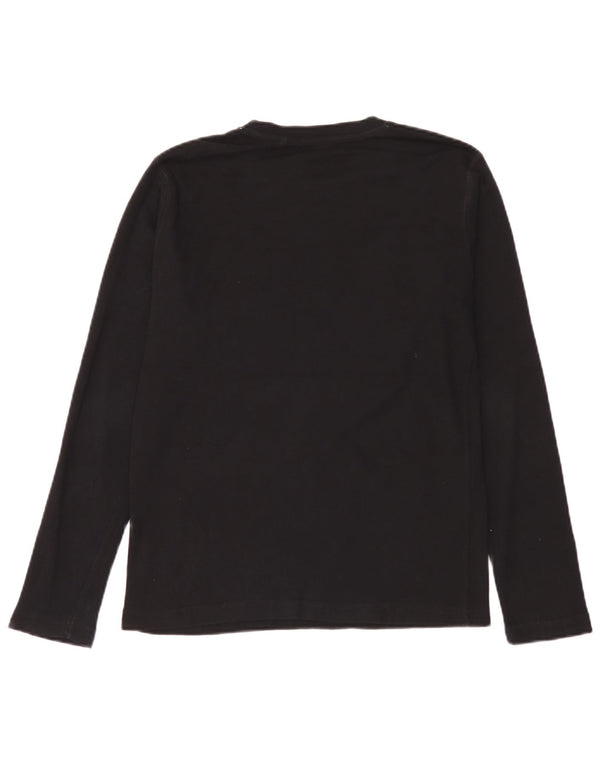 Guess Top gráfico feminino manga comprida Reino Unido 14 grande algodão preto