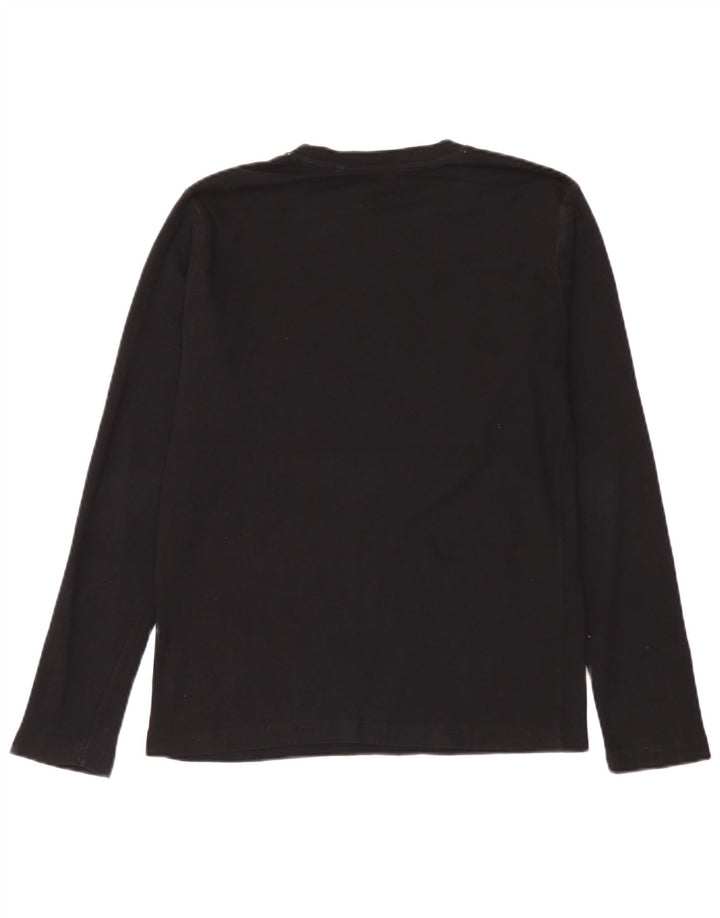 Guess Top gráfico feminino manga comprida Reino Unido 14 grande algodão preto